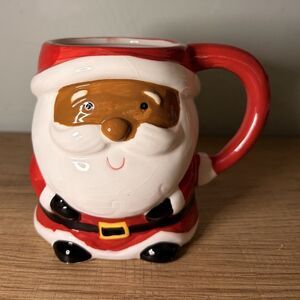 Holiday Time Santa Claus Christmas Coffee Mug 3D Figural Ceramic Mug